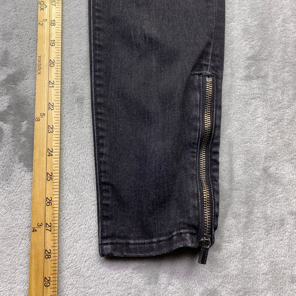 Athleta Sculptek Skinny Jeans Black Ankle Zip Performance Denim Size 10 Grunge - Picture 10 of 12